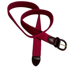 Talbots Woven Elastic Stretch Classic Braided Belt, Bright Pink, Medium